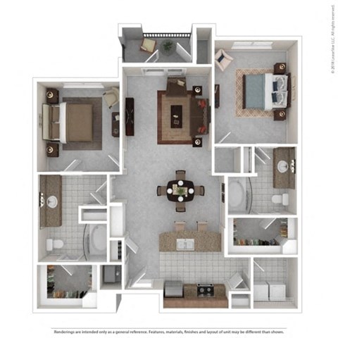 a floor plan of a 3 bedroom apartment
